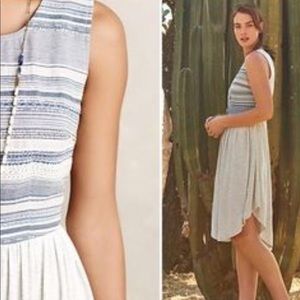 Anthropologie Blue and White Midi Dress